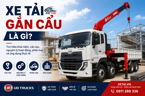 Xe tải gắn cẩu là gì? Cấu tạo, phân loại và ứng dụng